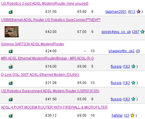 eBay auctions ending between 24-Oct and 25-Oct-04